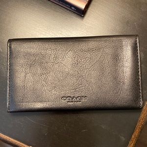 NWOT Coach | Black Leather Billfold